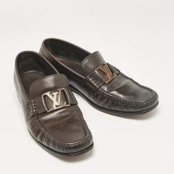 Louis Vuitton Brown Leather Monte Carlo Loafers Size 43.5