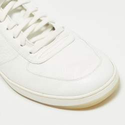 Louis Vuitton White Leather Rivoli Lace Up Sneakers Size 42.5