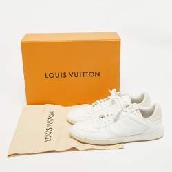 Louis Vuitton White Leather Rivoli Lace Up Sneakers Size 42.5