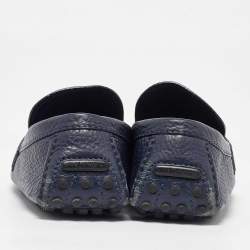 Louis Vuitton Navy Blue Leather Hockenheim Loafers Size 41.5
