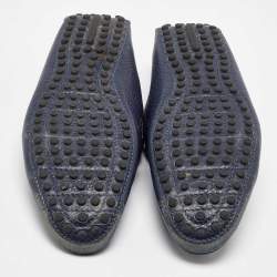 Louis Vuitton Navy Blue Leather Hockenheim Loafers Size 41.5
