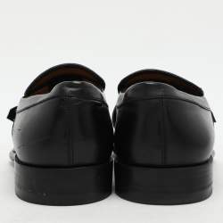 Louis Vuitton Black Damier Embossed Leather Loafers Size 41