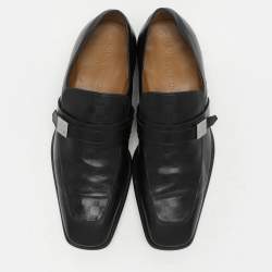 Louis Vuitton Black Damier Embossed Leather Loafers Size 41