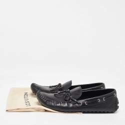 Louis Vuitton Black Leather Bow Arizona Loafers Size 42.5