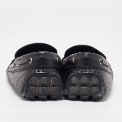 Louis Vuitton Black Leather Bow Arizona Loafers Size 42.5