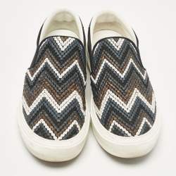 Louis Vuitton Black Canvas and Leather Slip On Sneakers Size 43