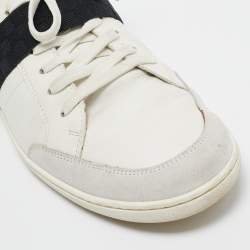 Pre Owned Louis Vuitton White Leather Waterline Lace Up Sneakers Size 42.5