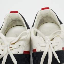 Pre Owned Louis Vuitton White Leather Waterline Lace Up Sneakers Size 42.5