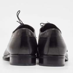 Pre Owned Louis Vuitton Black Damier Leather Haussmann Derby Size 44