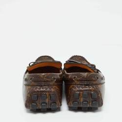 Pre Owned Louis Vuitton Brown Monogram Canvas Gloria Slip on Loafers Size 41.5