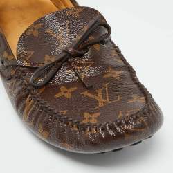 Pre Owned Louis Vuitton Brown Monogram Canvas Gloria Slip on Loafers Size 41.5