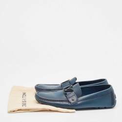 Louis Vuitton Blue Leather Monte Carlo Loafers Size 42