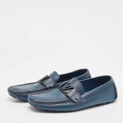 Louis Vuitton Blue Leather Monte Carlo Loafers Size 42