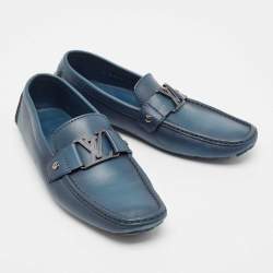 Louis Vuitton Blue Leather Monte Carlo Loafers Size 42