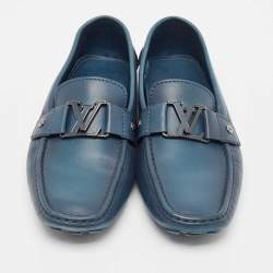 Louis Vuitton Blue Leather Monte Carlo Loafers Size 42