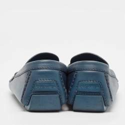 Louis Vuitton Blue Leather Monte Carlo Loafers Size 42