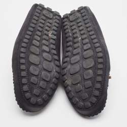 Pre Owned Louis Vuitton Mulitcolor Suede and Leather Slip On Loafers Size 44