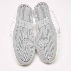 Pre Owned Louis Vuitton Grey/White Faux Leather Rivoli Sneakers Size 40.5