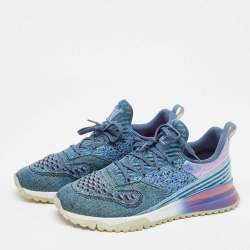 Louis Vuitton Blue Knit Fabric V.N.R Sneakers Size 43