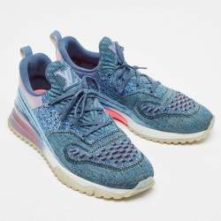 Louis Vuitton Blue Knit Fabric V.N.R Sneakers Size 43
