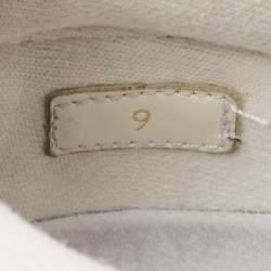 Louis Vuitton White Knit Fabric VNR Lace Up Sneakers Size 43