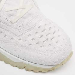 Louis Vuitton White Knit Fabric VNR Lace Up Sneakers Size 43