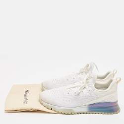 Louis Vuitton White Knit Fabric VNR Lace Up Sneakers Size 43