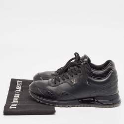 Louis Vuitton Black Croc Embossed Leather Leather Run Away Low Top Sneakers Size 40