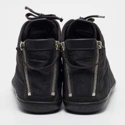 Louis Vuitton Black Nylon and Leather High Top Sneakers Size 41
