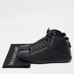 Louis Vuitton Black Nylon and Leather High Top Sneakers Size 41