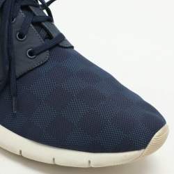 Louis Vuitton Blue Damier Ebene Neoprene Fastlane Low Top Sneakers Size 42.5