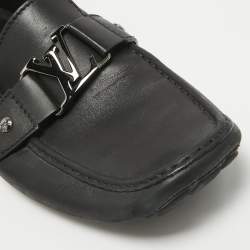 مملوكة مسبقًا Louis Vuitton Black Leather Monte Carlo Loafers Size 43.5