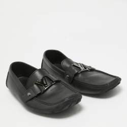 مملوكة مسبقًا Louis Vuitton Black Leather Monte Carlo Loafers Size 43.5