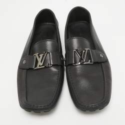 مملوكة مسبقًا Louis Vuitton Black Leather Monte Carlo Loafers Size 43.5