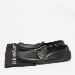 مملوكة مسبقًا Louis Vuitton Black Leather Monte Carlo Loafers Size 43.5