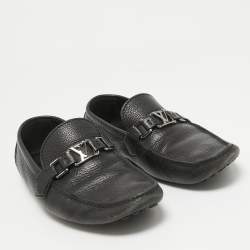Louis Vuitton Black Leather Hockenheim Slip on Loafers Size 40
