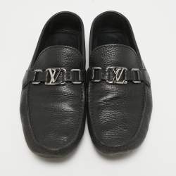 Louis Vuitton Black Leather Hockenheim Slip on Loafers Size 40