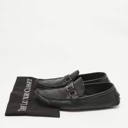 Louis Vuitton Black Leather Hockenheim Slip on Loafers Size 40
