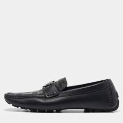 Louis Vuitton Black Leather Monte Carlo Loafers Size 42.5