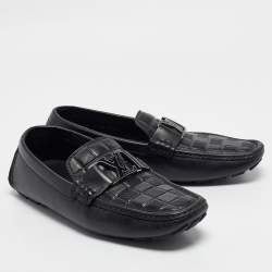 Louis Vuitton Black Leather Monte Carlo Loafers Size 42.5