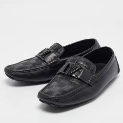 Louis Vuitton Black Leather Monte Carlo Loafers Size 42.5