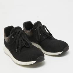Louis Vuitton Black Mesh and Monogram Canvas Fastlane Sneakers Size 40.5