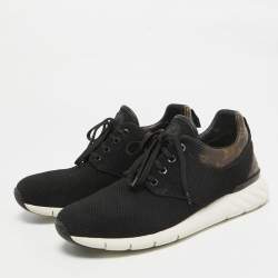 Louis Vuitton Black Mesh and Monogram Canvas Fastlane Sneakers Size 40.5