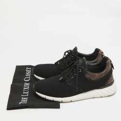 Louis Vuitton Black Mesh and Monogram Canvas Fastlane Sneakers Size 40.5