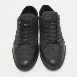 مملوكة مسبقًا Louis Vuitton Black Damier Graphite Fabric and Leather Offshore Sneakers Size 42.5
