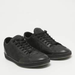 مملوكة مسبقًا Louis Vuitton Black Damier Graphite Fabric and Leather Offshore Sneakers Size 42.5