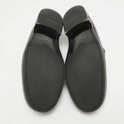 Louis Vuitton Black Leather Penny Loafers Size 44.5