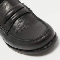 Louis Vuitton Black Leather Penny Loafers Size 44.5