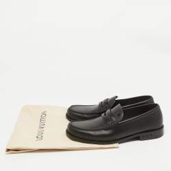 Louis Vuitton Black Leather Penny Loafers Size 44.5