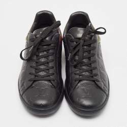 Pre Owned Louis Vuitton Black Monogram Leather Luxembourg Sneakers Size 41